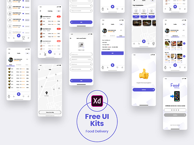 Food Delivery - Free UI Kits app delivery app dribbble food app ios ui design ui kits ux design visual design xd