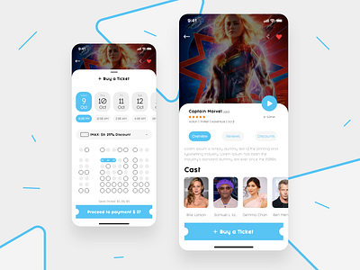 Cinema App New Shot app cinema app ios ui design ux design xd