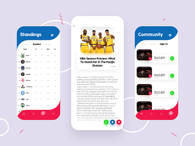 NBA App Redesign | Main Pages app basketball ios nba ui design ux design xd