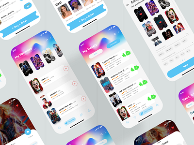 Cinema App | Behance Presentation app behance cinema app information architecture ios presentation ui design ui kits ux design wireframes xd