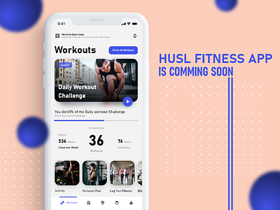 HUSL FITNESS APP app fitness app hustle app ios saad muhamed soon tokens app ui design ux design xd