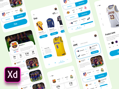 Sports News App - UI Kits source file app dribbble ios news sports ui design uikits ux design visual design xd