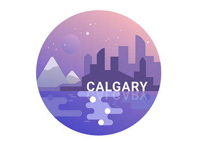 Welcome to Calgary badge calgary cityscape illustration