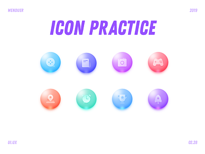 Icon practice design features flat highlight icon slight texture ui ux