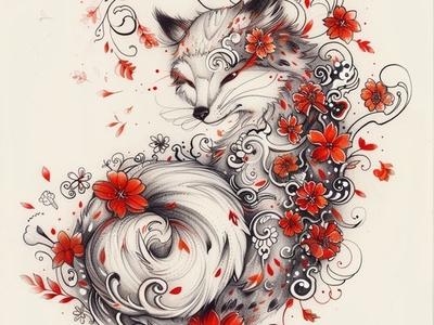 Kitsune Tattoo Blueprint Pack aesthetic imagella japanese kitsune magical