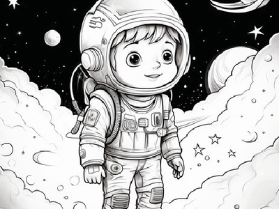 Set Divertido para Colorear: Espacio 2629 artecómic astronauta imagella