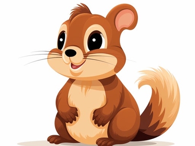 Chipmunk Clipart in Minimalist Art Style: 4K & SVG