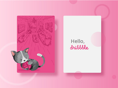 Hello, dribbble! cat debut design gradients hello modern target ui ux web welcome