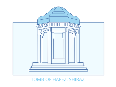 Tomb of Hafez, Shiraz, Iran architecture city icon illustration iran landmark outline shiraz sign symbol