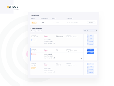 Transaction items and its hover states crypto cryptocurrency dashboard design exchange filtering hover interface responsive sort status table table design tag design trading transaction ui ux