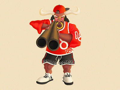 Gangsta_Bull bull cartoon cartooncharacter characterdesign conceptart designer digitalart gangster graphics illustration