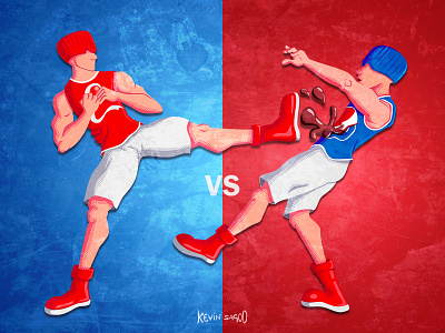 Cocacola vs pepsi (Who will win?) branding cartoon characterdesign coke competition fight graphicdesign illustration pepsi vector