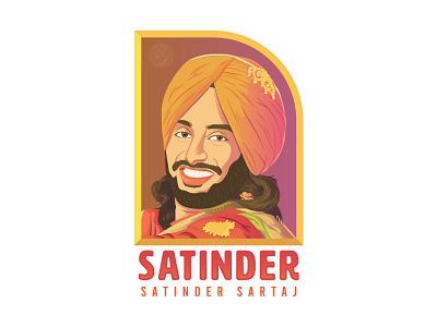 Satinder sartaj Vector Portrait branding design illustration illustrator indian logo man portrait punjabi vector