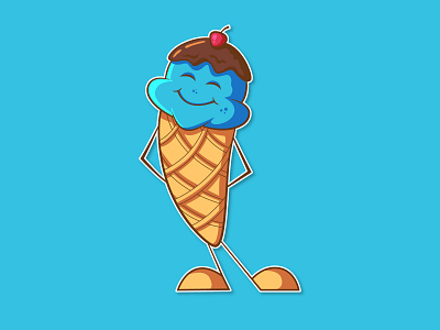 Cute Ice Cream cartoon cartooncharacter character characterdesign desert food icecream illustration illustrator vector