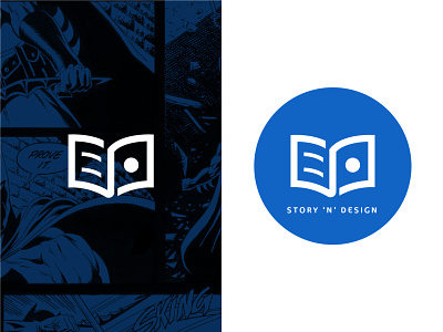 Story n design logo branding comic design logo logodesign story storybook vector