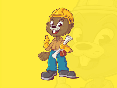 Beaver The Constructor animal beaver brand mascot characterdesign conceptart cute illustration mascot character modern vector