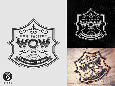 Mon Facteur Wow_Logo Design badge logo brandidentitydesign branding engraving logo logodesign typography vector vintage logo wood