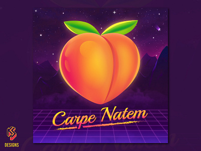 Carpe Natem Cover design album cover branding cover art illustration peach podcast art podcast logo retro design vector