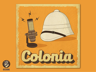 Colonia Podcast branding coverart coverdesign design drawing graphic design illustration illustrator logo mic orange podcast vector
