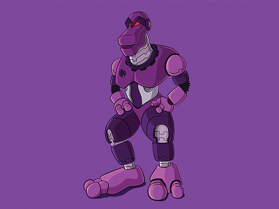 Dina_Robot Design cartoon cartooncharacter character characterdesign design dinasaur illustration mascot purple robot robotdesign