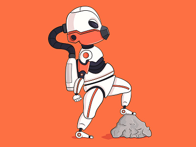 Baby_Robot design cartoon cartooncharacter character characterdesign cyborg design illustration mascot orange robot robotdesign