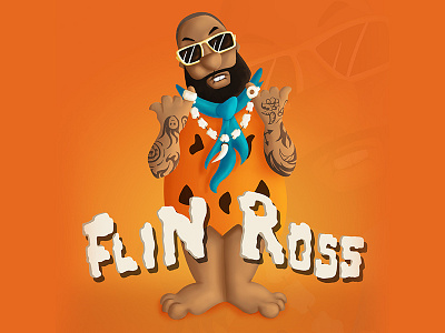 Flin_Ross adobephotoshop cartoon characterdesign charactermashup conceptart digitalart flinstones illustration orange rickross