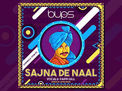 Sajna_de_naal cdcover design illustration illustrator indian poster poster art punjabi songcover vector