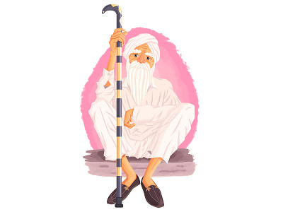 Old Punjabi Man cartoon characterdesign culture digitalart illustration illustrator indian oldman punjabi vector
