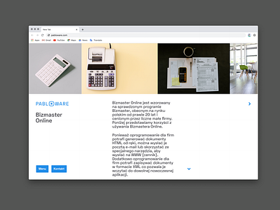Pabloware Website - Bizmaster Online SubPage