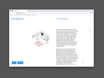 Pabloware website, Bizmaster subpage. branding design illustration typography ui vector web web design website