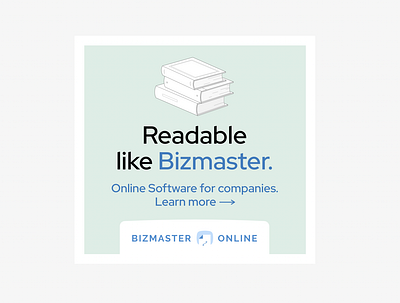 Readable Like Bizmaster ad bizmaster branding design software typography vector