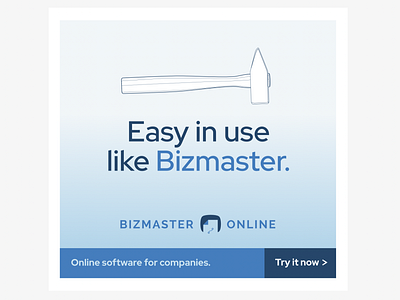 Easy In Use Like Bizmaster advertisement branding design illustration software typography vector