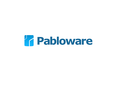 Pabloware logo. branding design logo pabloware software typography vector