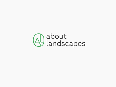 About Landscapes logo branding design icon logo typography vector