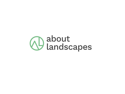 About Landscapes logo. branding design icon logo typography vector