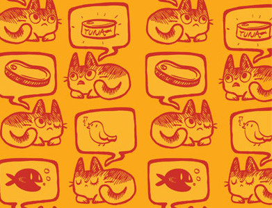 Hungry Cat Pattern cartoon cat pattern products