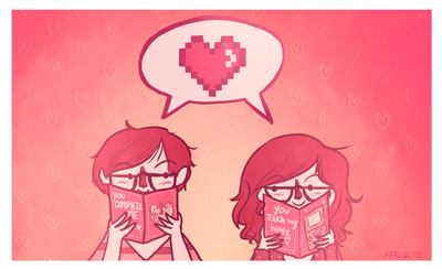 Geek Valentine's Day geek illustration love nerd pink valetines