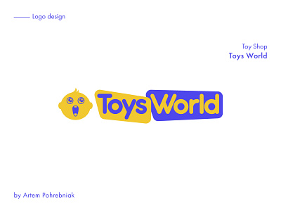 Logo for Toys World anticipation brand branding emoji emotion face logo logotype purple soft toy store toys world yellow