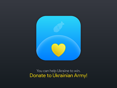 Stand With Ukraine app blue bomb glory heart icon illustration logo nowar peace rocket stand with ukraine stop support ukraine war yellow
