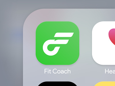 Fit Coach App Logo app brand branding cardio coach design f fit fitness green health home identity ios logo logotype sport whistle
