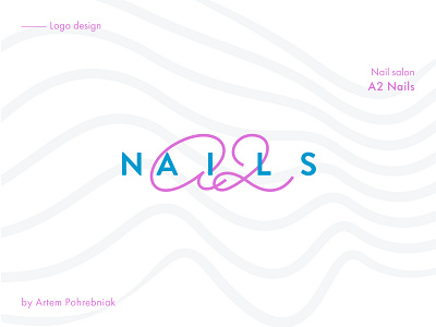 A2 Nails Logotype | Nail salon bar beauty brand branding calligraphy design icon identity instagram logotype manicure nails neon pattern pedicure salon sign studio
