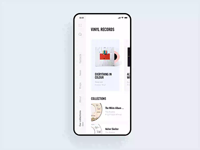 eCommerce App Concept – Vinyl Store ecommerce ecommerce app ecommerce design ecommerce shop mobile mobile app mobile app design mobile design mobile ui product card product catalogue shopping ui user interface ux