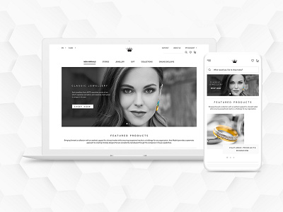 Jewellery Web Page UI design design ecommerce jewellery landing page luxury minimal mobile ui uidesign uiux uiux design ux web webdesign website website design
