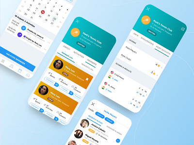 Sports Club App app app design application sports sports app sports application sports design sports players sportsapp ui uidesign uiux uiux design