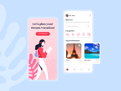 Travel App - Exploration app app design application travel travel app travel application ui uidesign uiux uiux design vacation