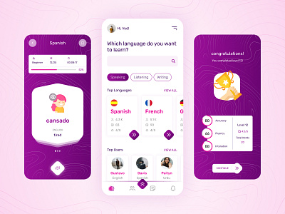 Language Learning App app app design application language language learning learning listening new language speaking ui uidesign uiux uiux design