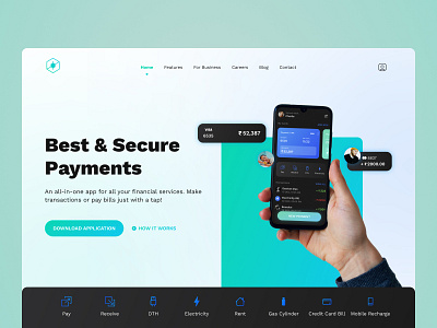 Personal Finance App - Landing Page finance website landing page landing page design payments payments website ui uidesign uiux uiux design webpage webpage design website website design