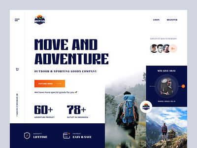 Outdoor & Sporting Good Landing Page - Exploration adventure adventures goods landing page outdoors sports sports website travel ui uidesign uiux uiux design web page website website design