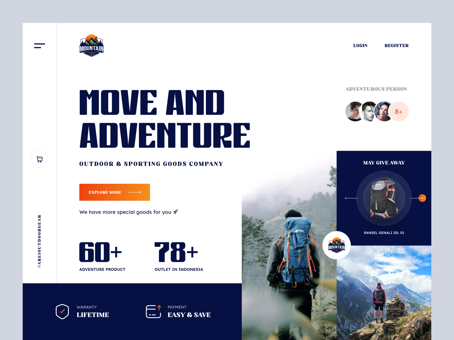 Outdoor & Sporting Good Landing Page Exploration by Creole Studios on