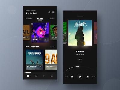 Music Streaming App app app design application audio audio app music music app music streaming online music songs songs app ui uidesign uiux uiux design